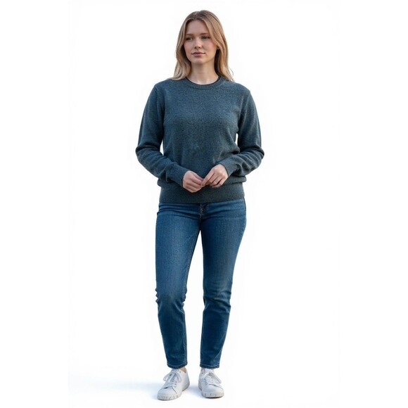 Patagonia 100% Cashmere Pullover Crewneck Sweater Women Medium Blue 50956 - Picture 1 of 10